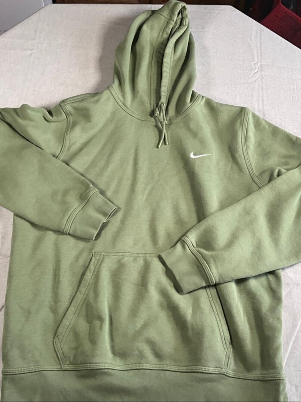 Mens Nike Logo Pockets Green Fleece Pullover Hoodie (Large) - Picture 2 of 8